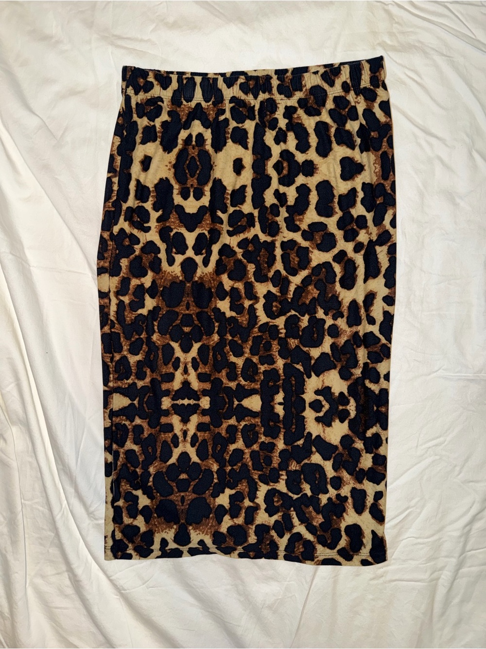 Leopard Print Pencil Skirt - Brown/Black
